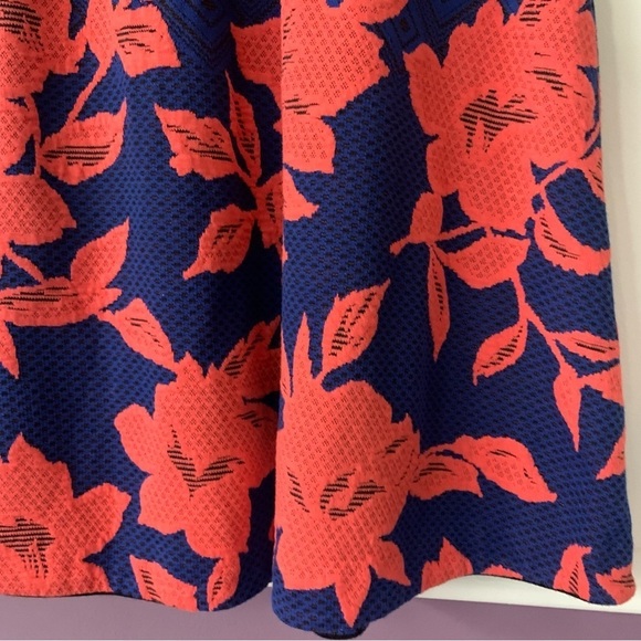 HD in Paris Blushed Blooms Blue/Pink Floral Fit & Flare Jacquard Dress Size L - Picture 9 of 15